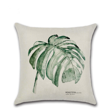 Flax Leaf Cushion Cover 45x45 | Minimalist Botanical