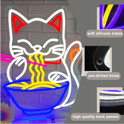 Noodle Cat LED Lamp – Rechargeable Cute Animal Light