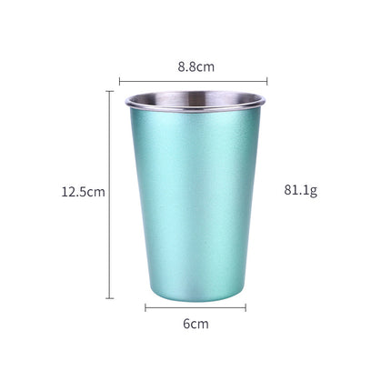 500ML Stainless Steel Travel Mug with Straw | Metallic Cup