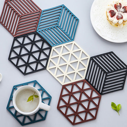 Silicone Coaster Set | Heat Resistant Hexagon Table Mats