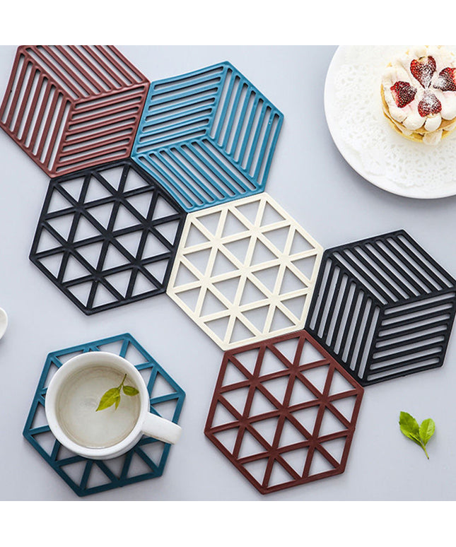 Silicone Coaster Set | Heat Resistant Hexagon Table Mats