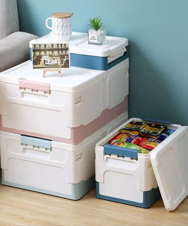Foldable Storage Box 42L Stackable Plastic Organiser