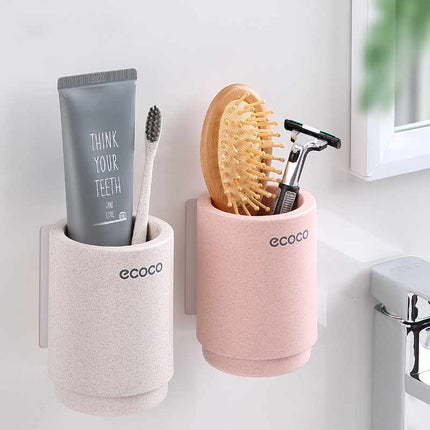 Wall-mounted Bathroom Free Punch Magnetic Suction Cup Toothpaste Toothbrush Storage Rack