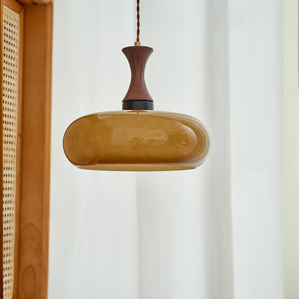 Retro Glass Pendant Light – 30cm Semi-Circular Shade | Ikeame