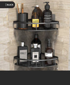 H - Double layer corner shelf - black