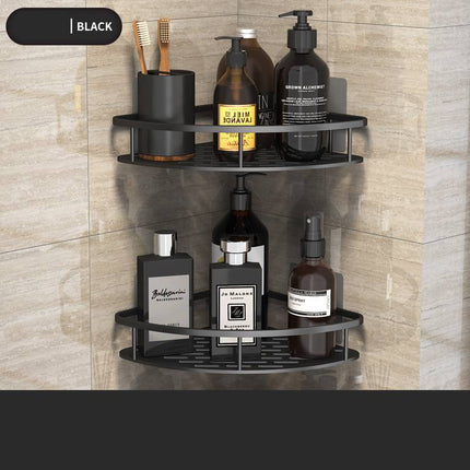 Aluminium Wall Shelf – Black & Silver Bathroom Storage | Ikeame