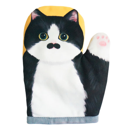 Cat Design Oven Gloves 🐾 – Black & White, Orange Tabby, or Tabby with White Belly