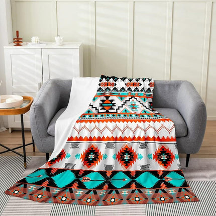 Bohemian Flannel Blanket | Tribal Pattern Cosy Throw