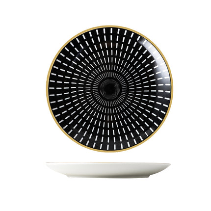Creative Ceramic Dinner Plates | Modern Gold Rim Tableware