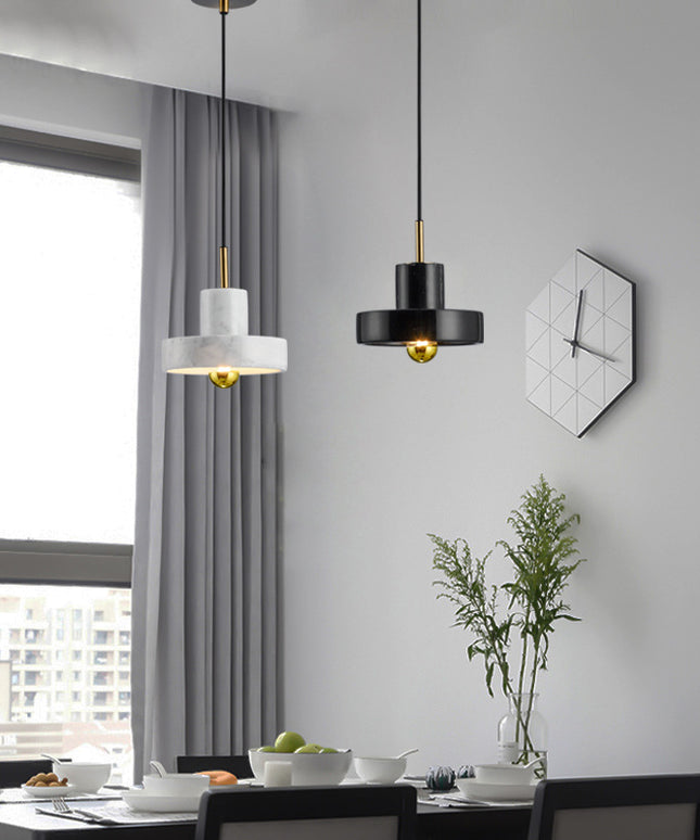 Luxury Marble Pendant Light – White Marble & Copper | Ikeame