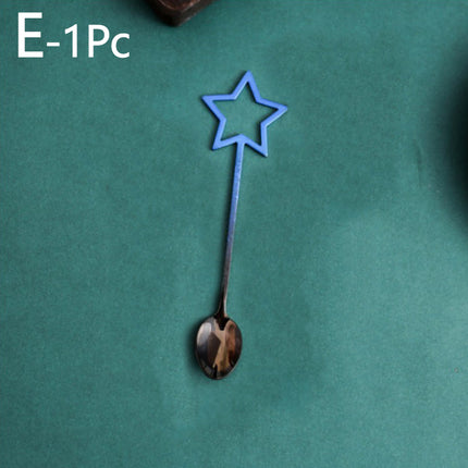 Creative color star 304 stainless steel spoon coffee stirring spoon