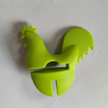 Chicken-Shaped Spill-Proof Silicone Pot Clip 🐔 – Red or Green