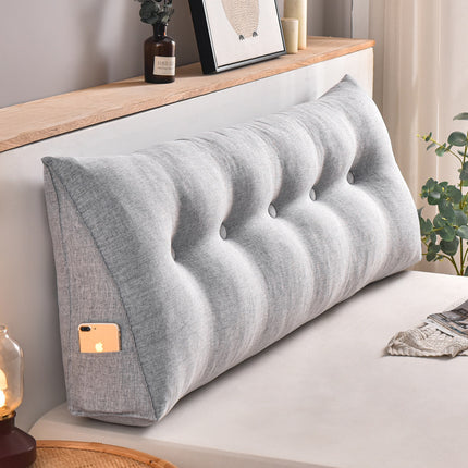 Triangle Bed Backrest Cushion | Cotton Linen Headboard Pillow