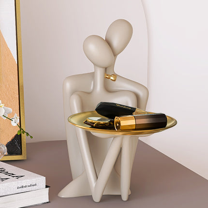 Abstract Couple Key Tray | Romantic Home Storage Décor