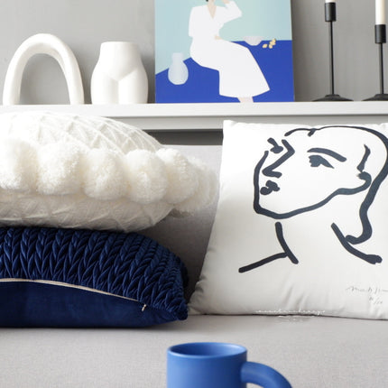 Minimalist Portrait Cushion Cover | Modern Decorative Pillowcase