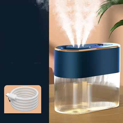 Electric Three Jet Humidifier – Large Capacity Desktop Aroma Diffuser with Atmosphere Lamp
