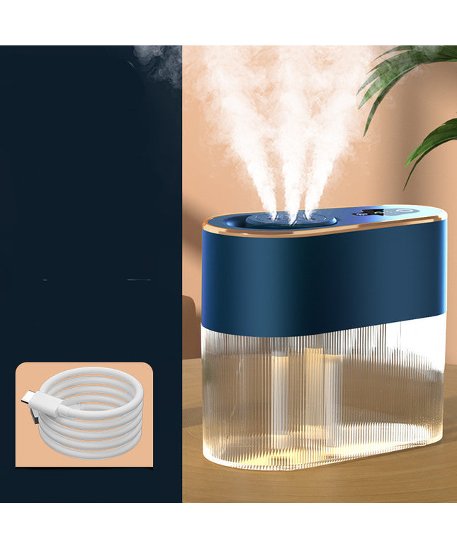 Electric Three Jet Humidifier – Large Capacity Desktop Aroma Diffuser with Atmosphere Lamp