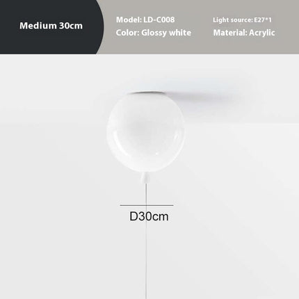 Balloon Shaped Ceiling Light Shade – Colourful Modern LED Acrylic Lamp