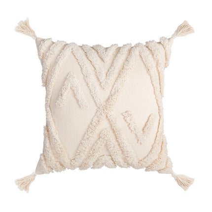 Bohemian Cotton Cushion Cover – 45x45cm Tufted Pillow Case
