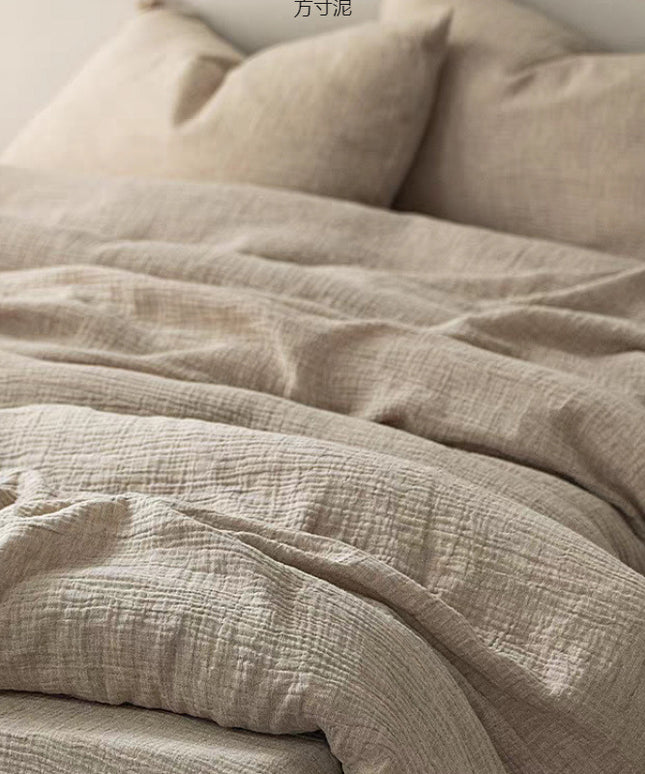 Cotton Bedding Set | Double Layer Soft Minimalist Duvet Cover
