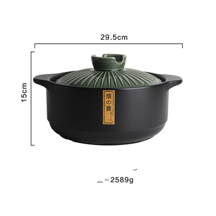 Black Ceramic Casserole Dish 🍲 – Indigo Blue or Amori Green Lid, 3 Sizes