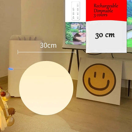 Nordic Ball Floor Lamp – Rechargeable LED Light with Remote Control (30/35/40cm)