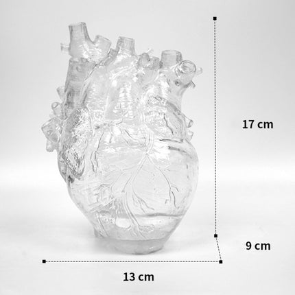 Realistic Heart Vase | Transparent Resin Anatomical Décor