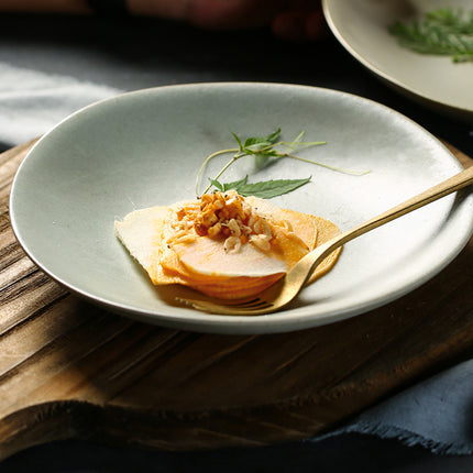 Irregular Ceramic Plate 🍽️ – Vintage Stone, Small or Large