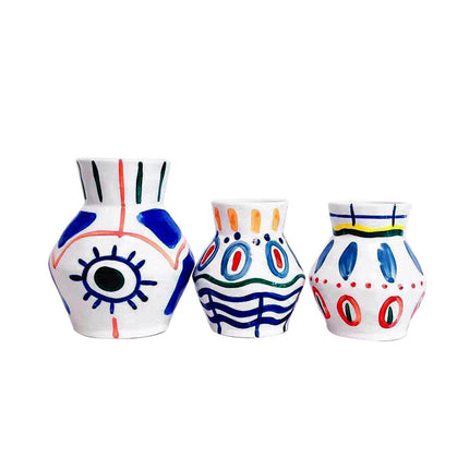 Hand-Painted Abstract Floor Vase – Bold Artistic Statement Piece