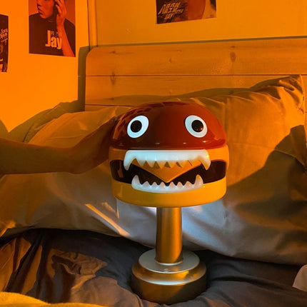Cartoon Hamburger Table Lamp – USB Rechargeable LED with Touch Control