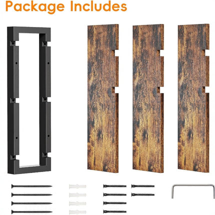 3 Tier Wooden Wall Shelf Floating Storage Organiser