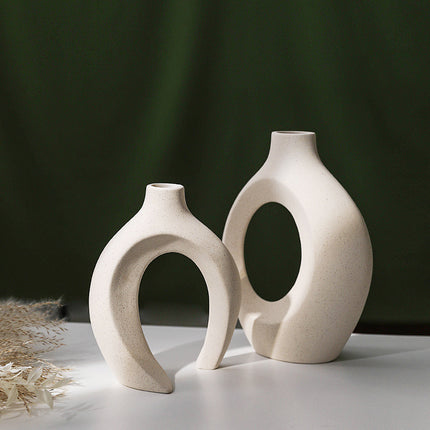 Interlocking Loop Ceramic Vase | Modern Sculptural Home Décor