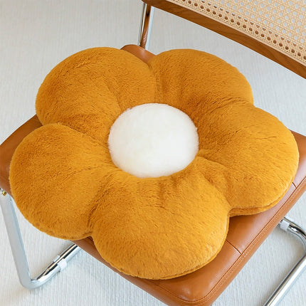 Flower Shaped Plush Cushion – Green or Black Petals | Super Soft Pillow