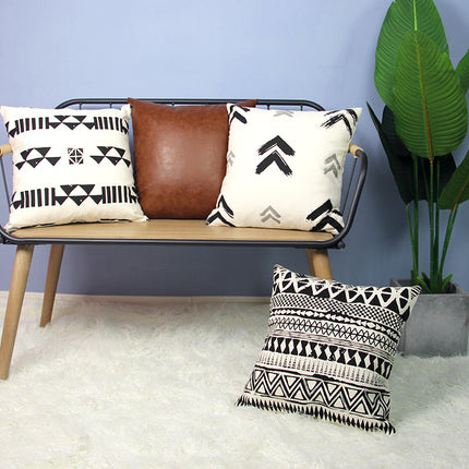 Luxury Boho Cushion Cover – Black & White or Brown