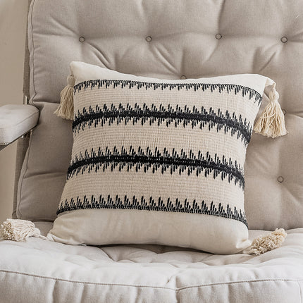 Monochrome Triangular Geometric Cushion Cover – Modern Home Décor