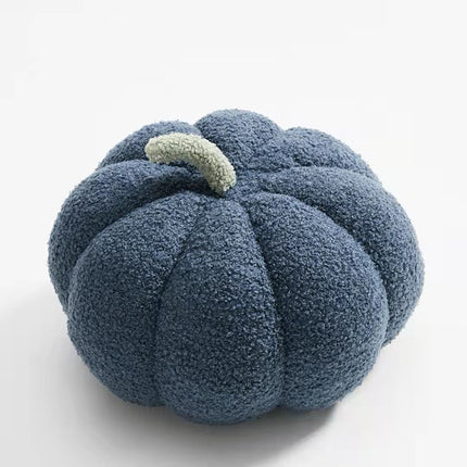 Fleece Small Pumpkin Sofa Cushion – in Citrus Orange, Milky White & Brown