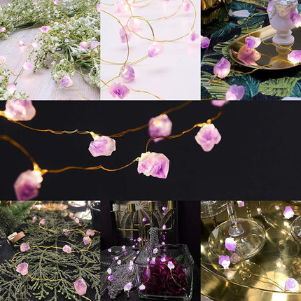Rose Quartz & Marine-Inspired LED String Lights – Warm White Decorative Lighting