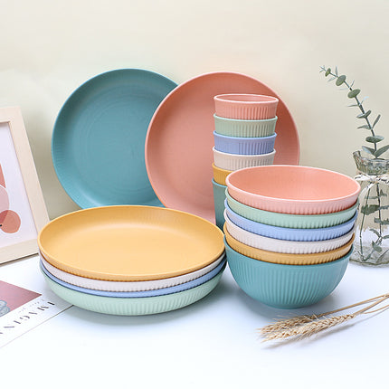 Wheat Straw Dinnerware Set | Eco Friendly Plates Bowls Cups