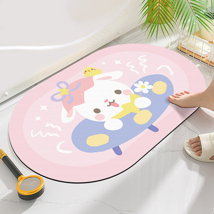 Cute Cartoon Ellipse Door & Bath Mat (40 × 60 cm)