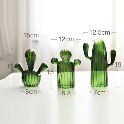 Glass Cactus Vase – Playful Décor in Elegant Blue & Green