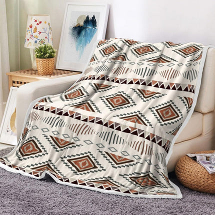 Bohemian Flannel Blanket | Tribal Pattern Cosy Throw