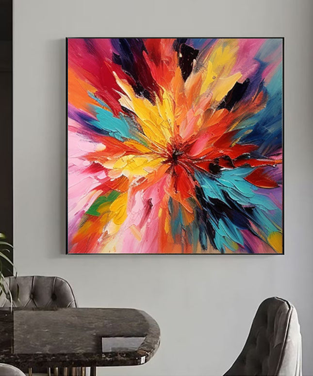 Abstract Floral Knife Painting | Hand-Painted Textured Canvas Art