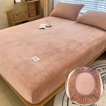 Milk Fiber Single-piece All-inclusive Non-slip Coral Flannel Sets Fitted Sheet
