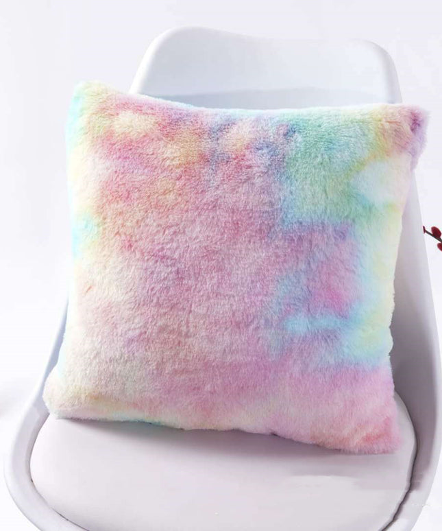 Rainbow Gradient Cushion Cover | Plush Tie-Dye Pillow 45x45