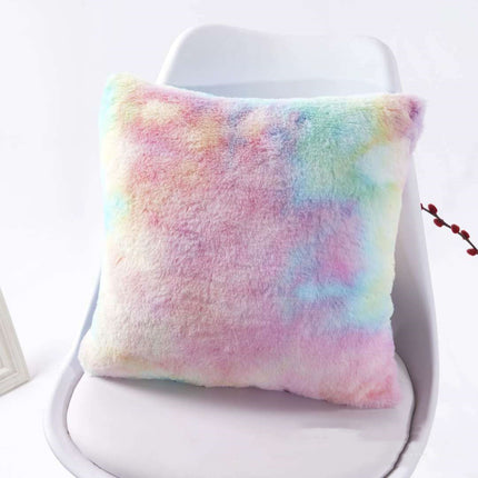 Rainbow Gradient Cushion Cover | Plush Tie-Dye Pillow 45x45