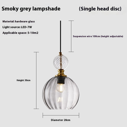Danish Designer Glass Sphere Droplight – Luxury Pendant Light (Single or 3-Head, 4 Colours)