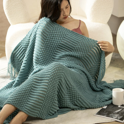 Nordic Tassel Throw Blanket | Luxury Sofa Cover Throw