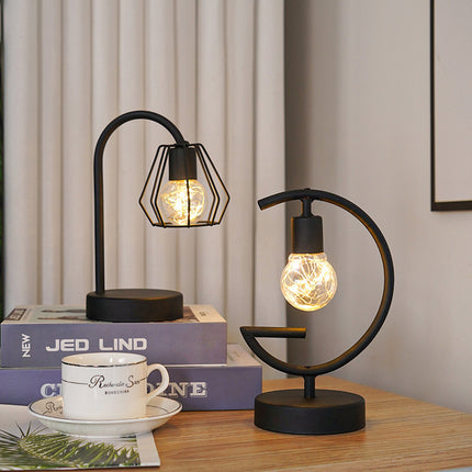 LED Wrought Iron Decorative Lamp – Modern Accent Light (Black or White, 2 Designs)