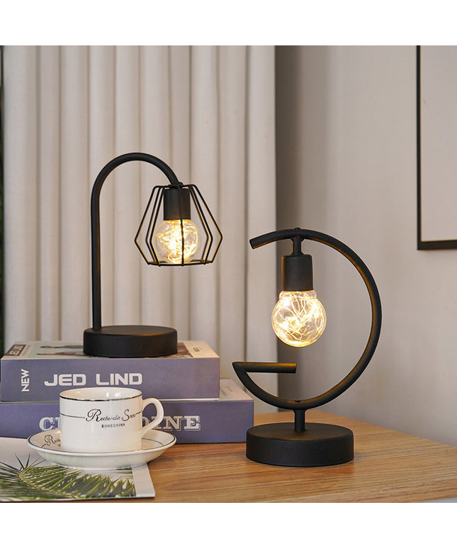 LED Wrought Iron Decorative Lamp – Modern Accent Light (Black or White, 2 Designs)
