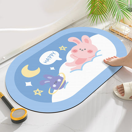 Cute Cartoon Ellipse Door & Bath Mat (40 × 60 cm)